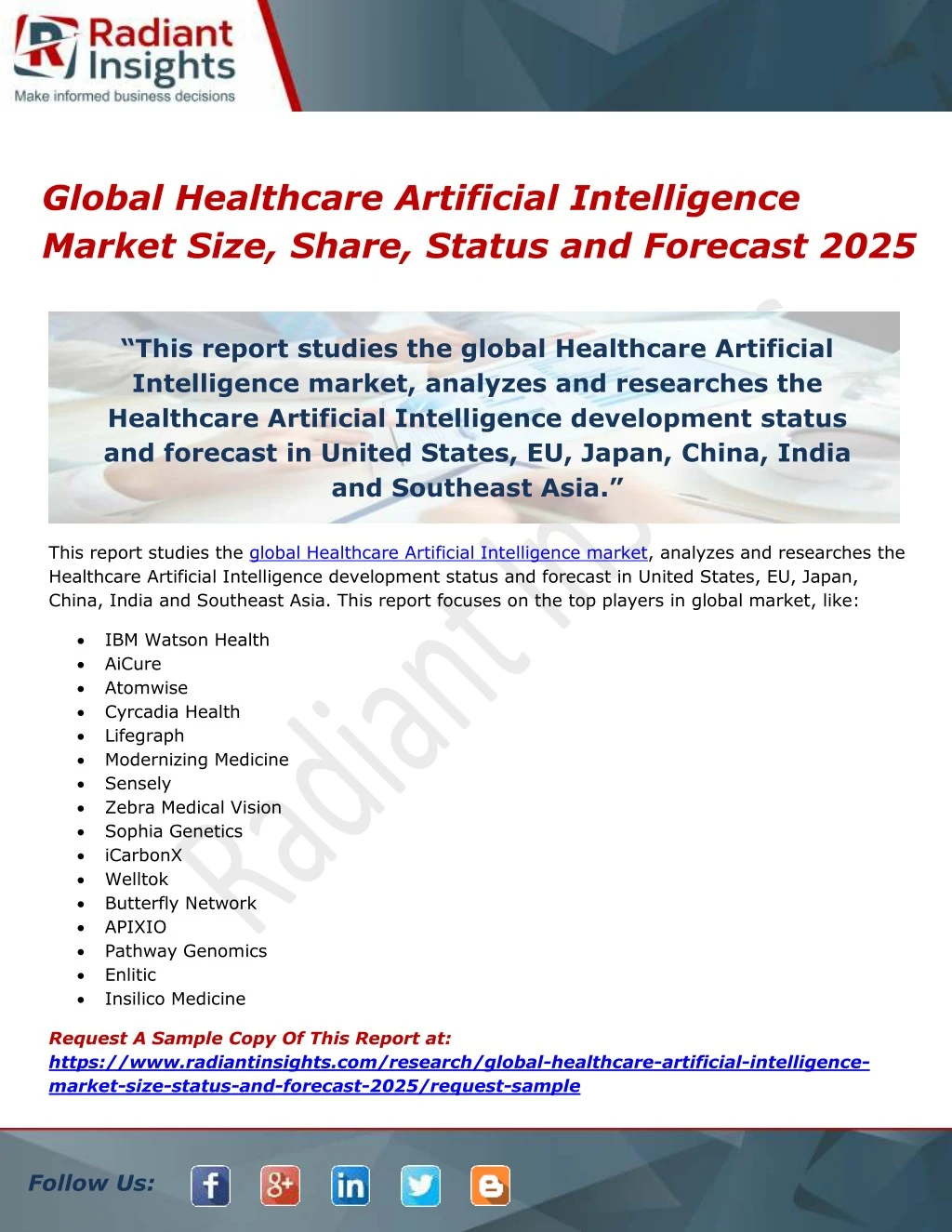 global healthcare artificial intelligence market