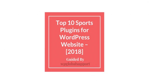 Top 10 Sports Plugins for WordPress Website – [2018]