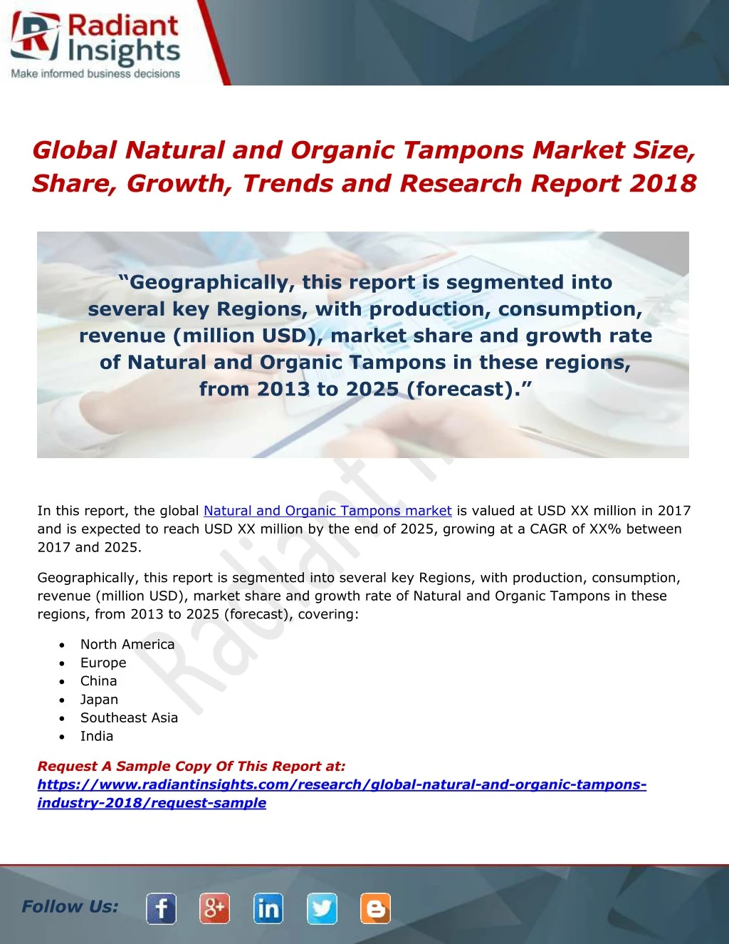 global natural and organic tampons market size