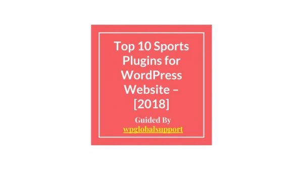 Top 10 Sports Plugins for WordPress Website – [2018]