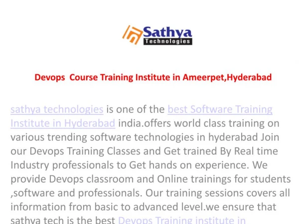 Devops training in Hyderabad