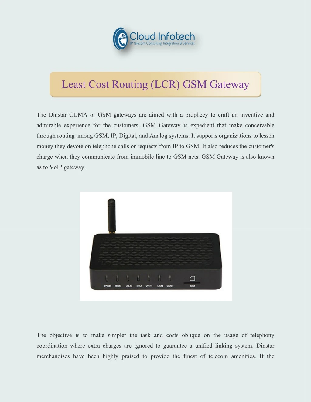 least cost routing lcr gsm gateway
