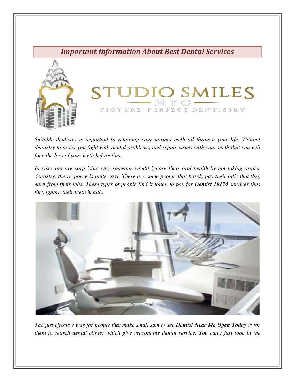 important information about best dental services