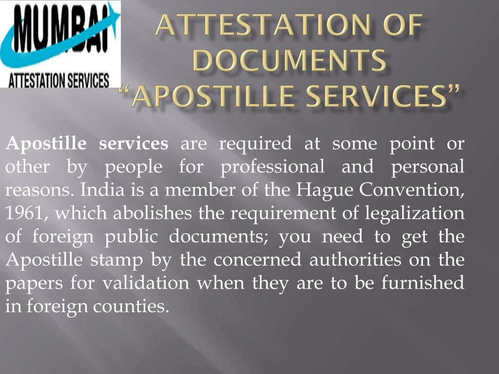 attestation of documents apostille services