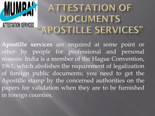 Attestation of Documents in Mumbai - slide 1