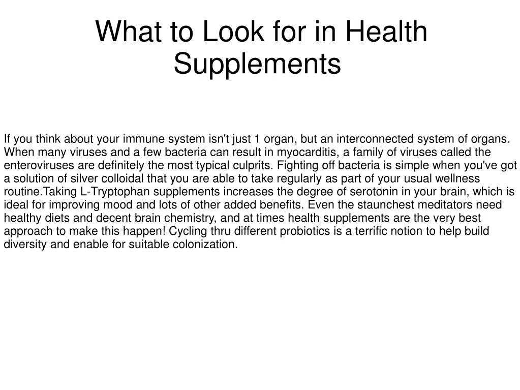 what to look for in health supplements