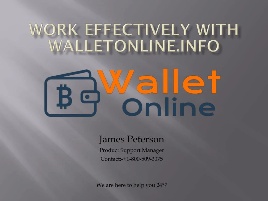 work effectively with walletonline info
