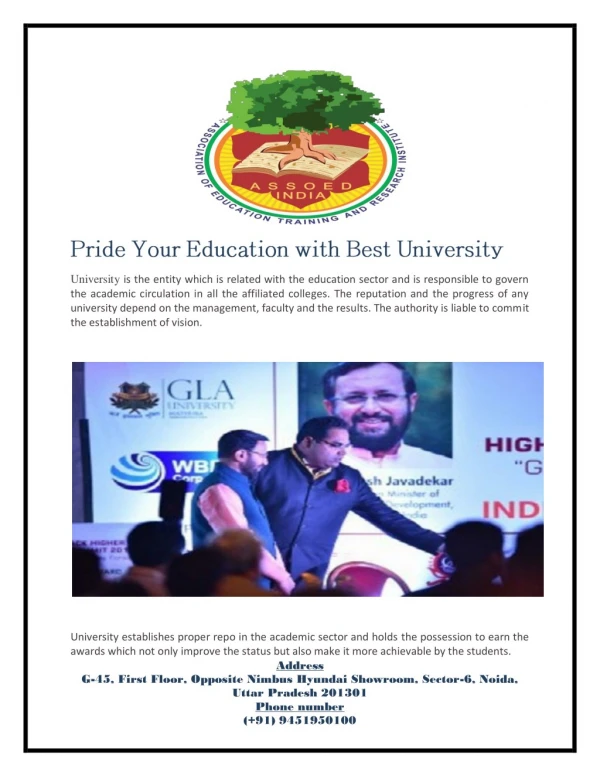 Pride Your Education with Best University