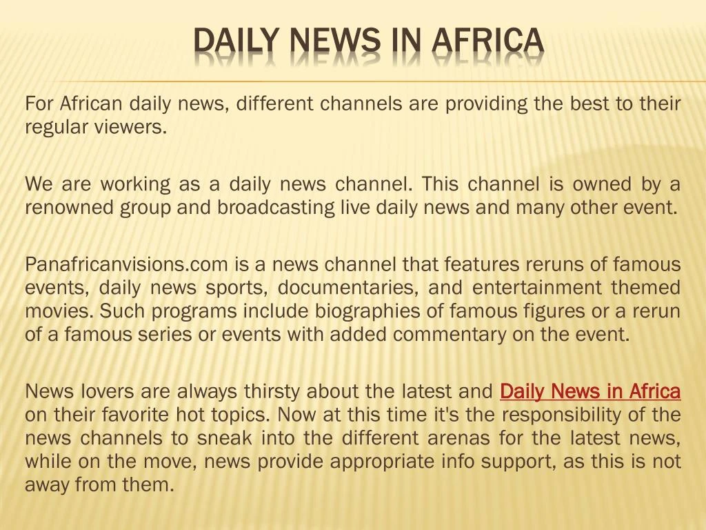 daily news in africa
