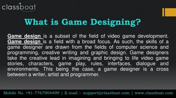 Game designing Courses In Pune