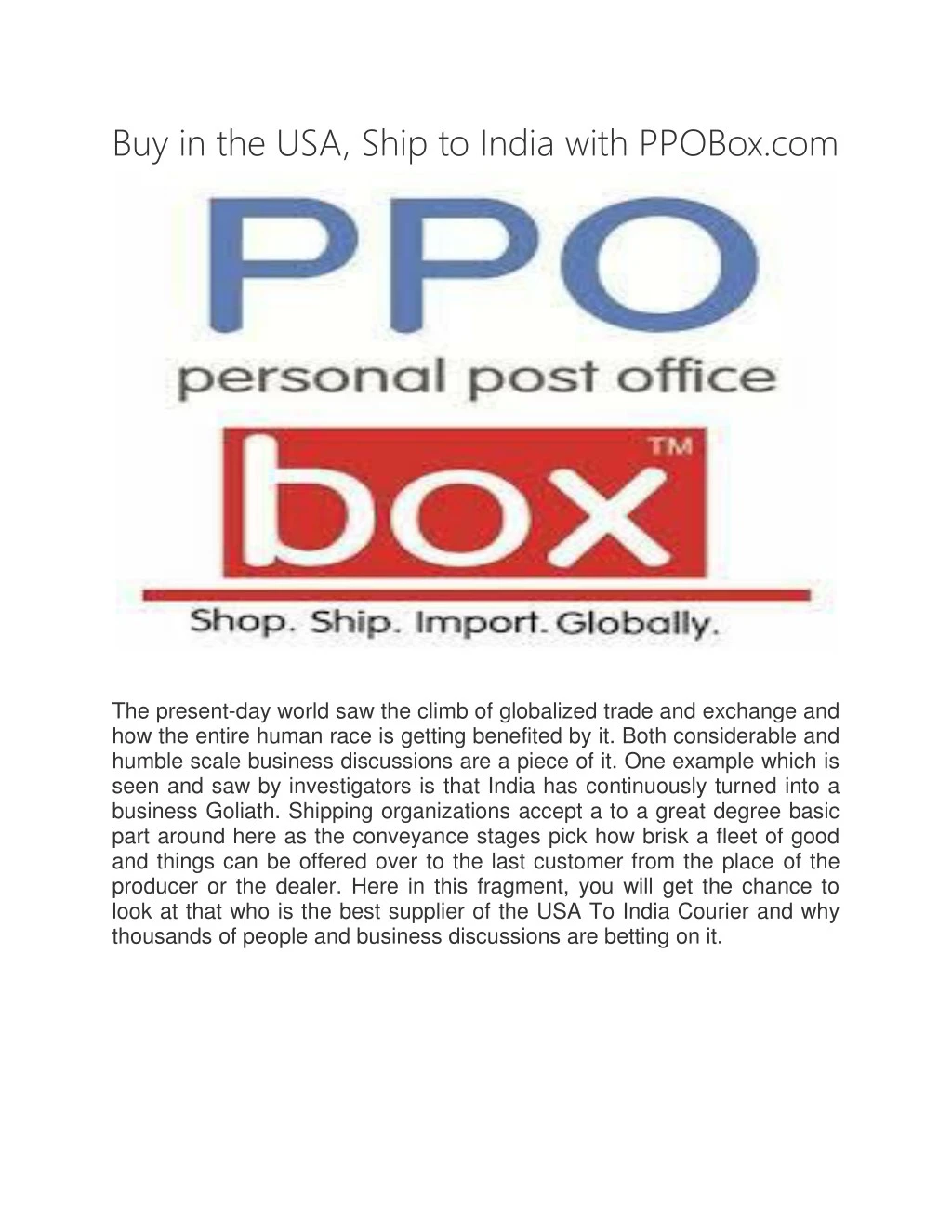 buy in the usa ship to india with ppobox com