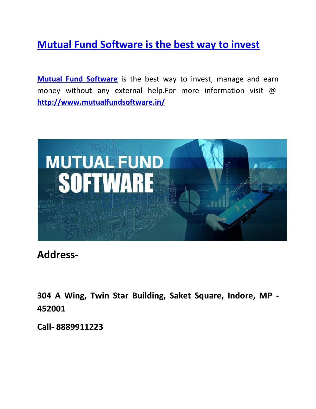 mutual fund software is the best way to invest