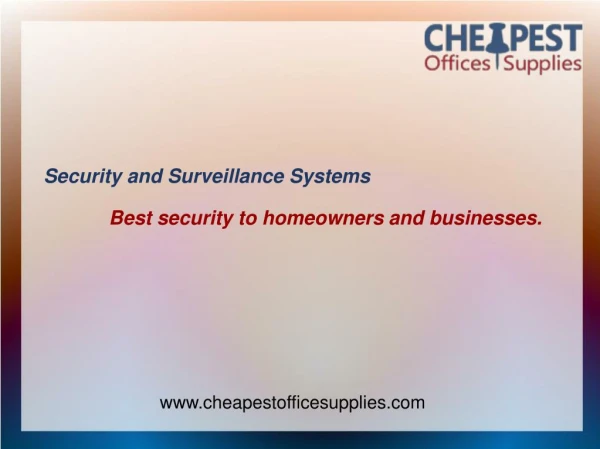 Security and Surveillance Systems For Homeowners And Businesses At Cheapest Store