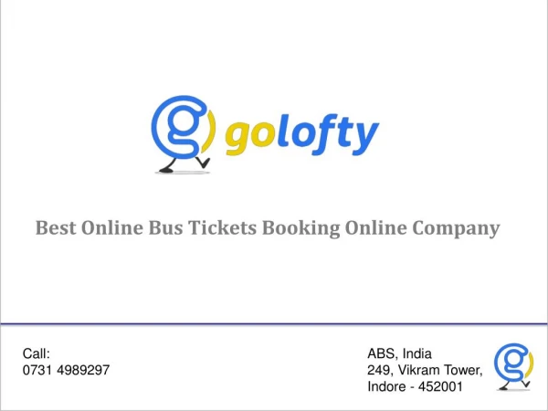 Book Private Bus Tickets Online with Golofty