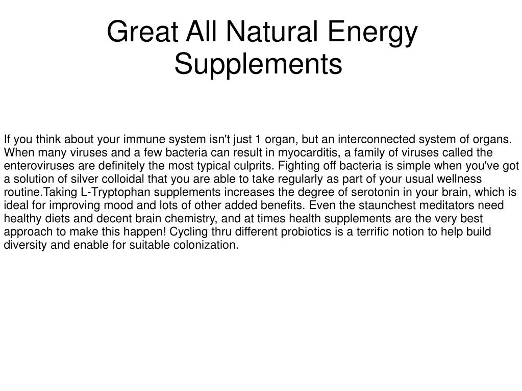 great all natural energy supplements