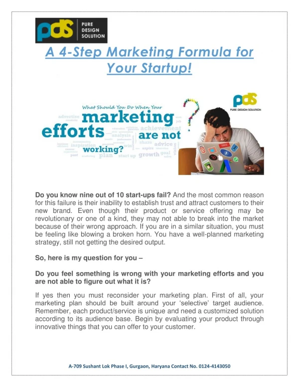 4 Step Marketing Formula for Startup Success