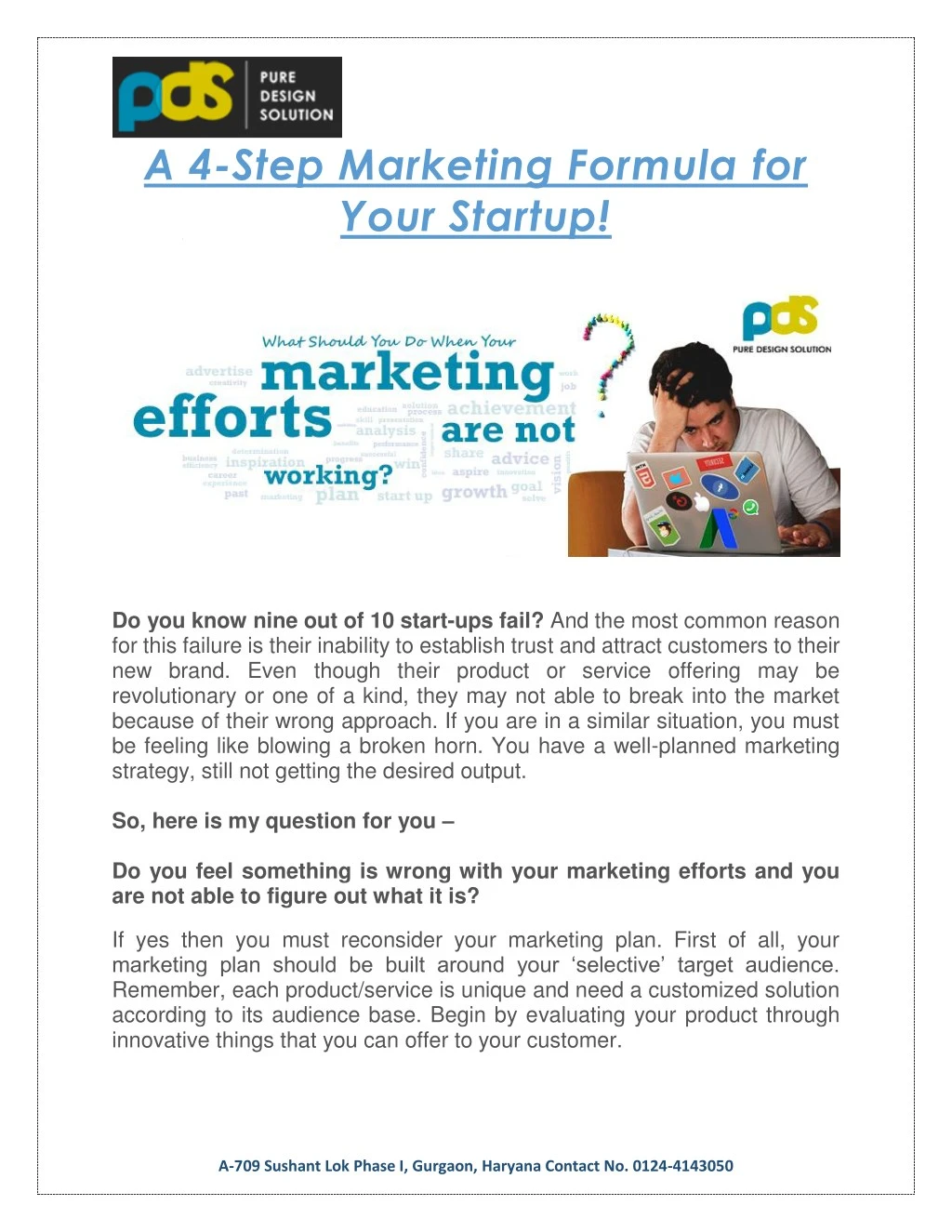 a 4 step marketing formula for your startup