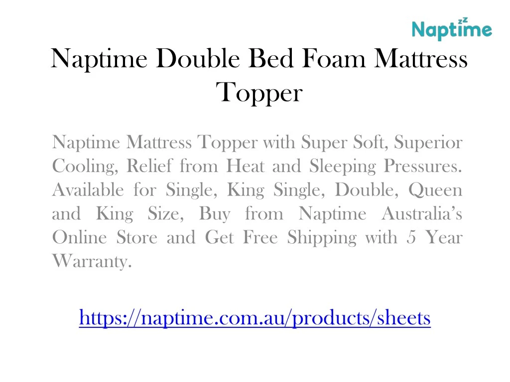 naptime double bed foam mattress topper