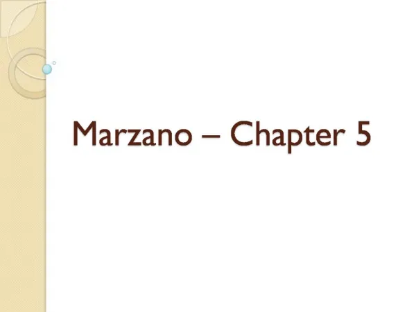 Marzano Chapter 5