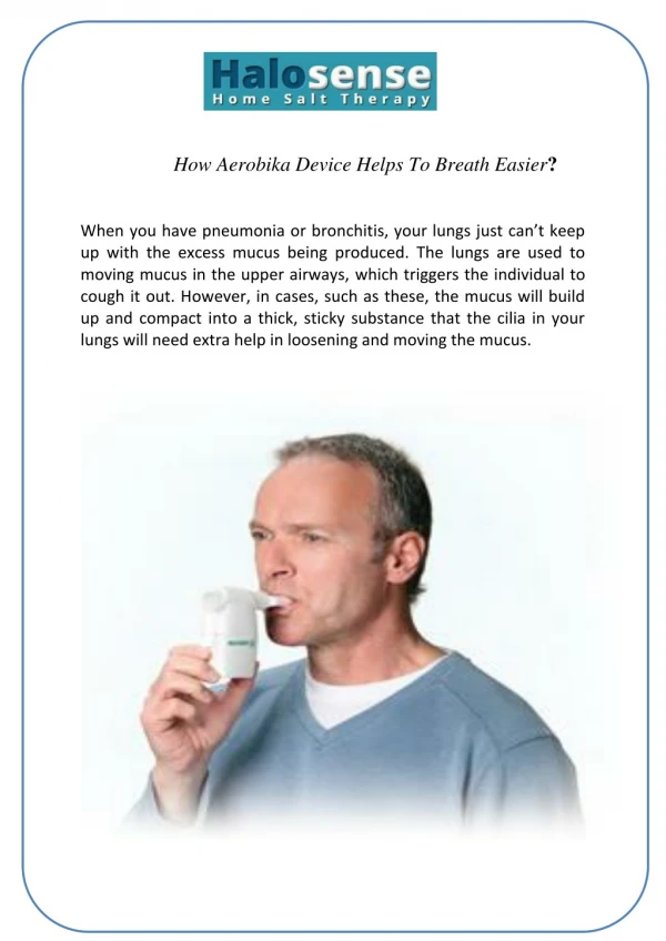 How Aerobika Device Helps To Breath Easier?