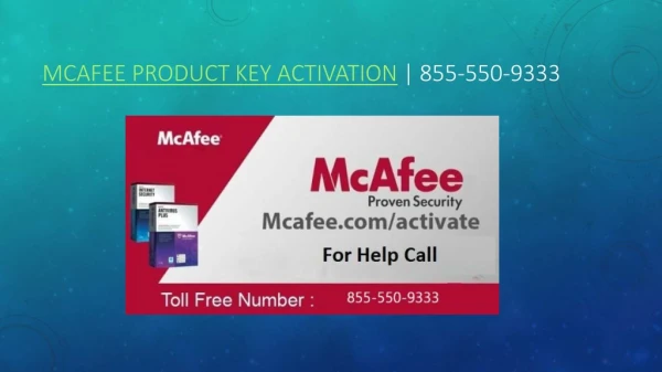 Mcafee Key Activate, 855-550-9333