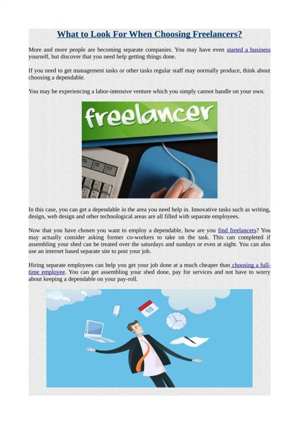 What to Look For When Choosing Freelancers?