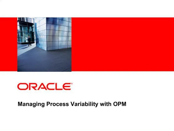 Managing Process Variability with OPM