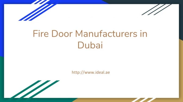 Professional Fire Door Manufacturers In Dubai