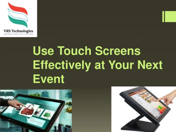 Use Touch Screens Effectively at your next event