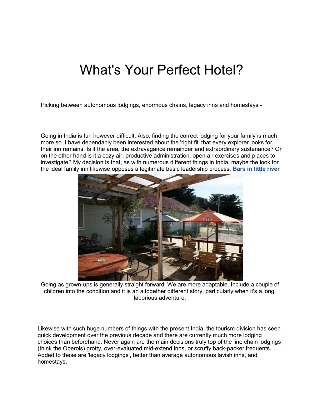 what s your perfect hotel