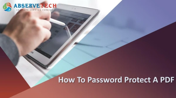 How To Password Protect A PDF