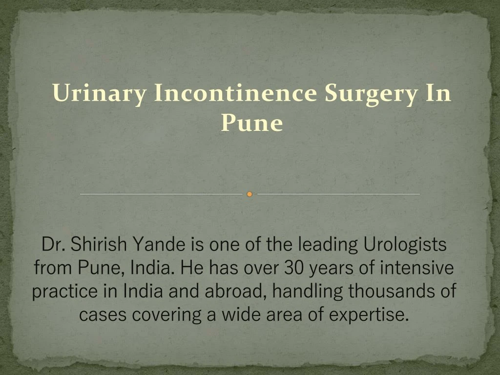 urinary incontinence surgery in pune
