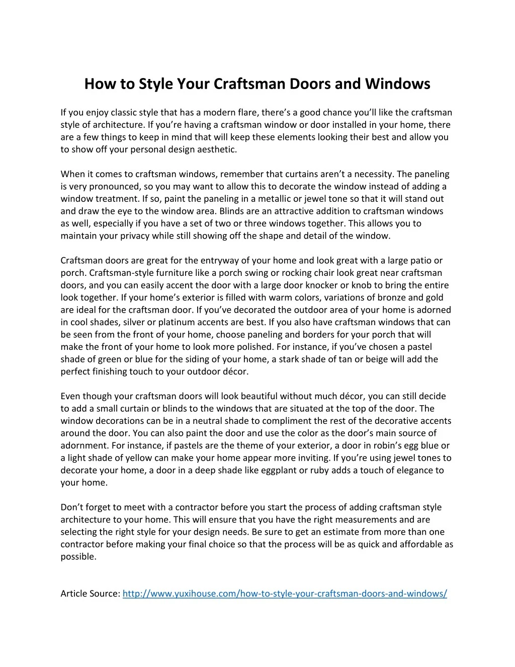 how to style your craftsman doors and windows