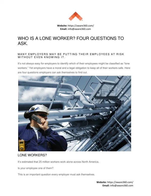 Who is a Lone Worker?