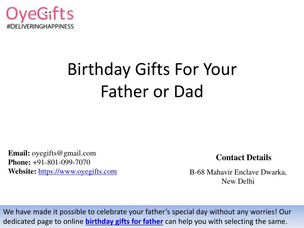 birthday gifts for your father or dad