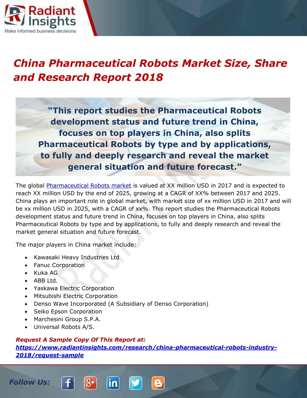 china pharmaceutical robots market size share