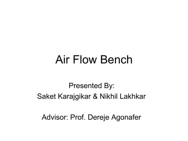 Air Flow Bench