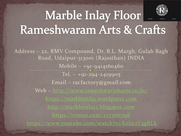 Marble Inlay Floor Rameshwaram Arts & Crafts
