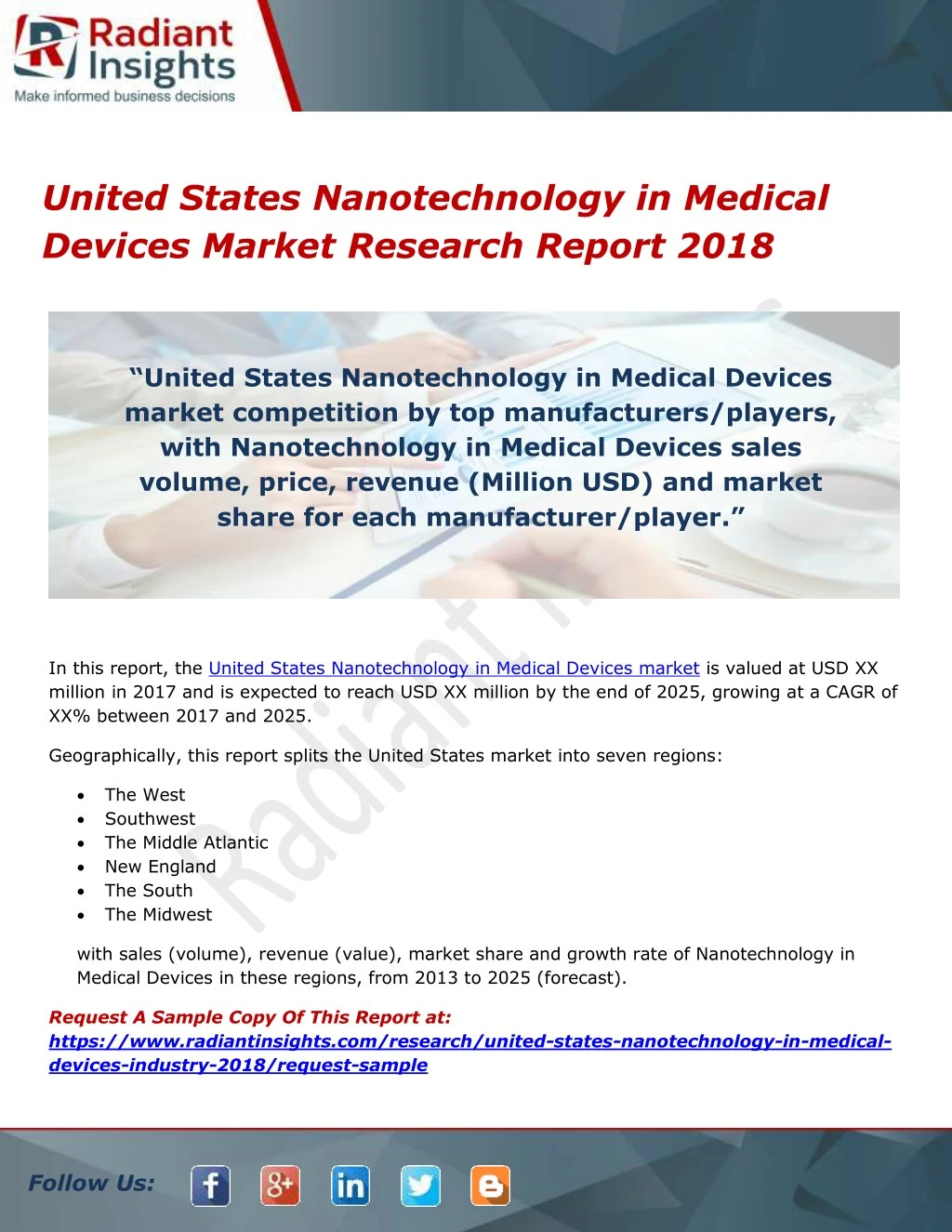 united states nanotechnology in medical devices