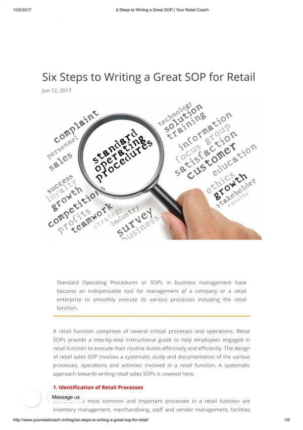 Six Steps to Writing a Great SOP for Retail