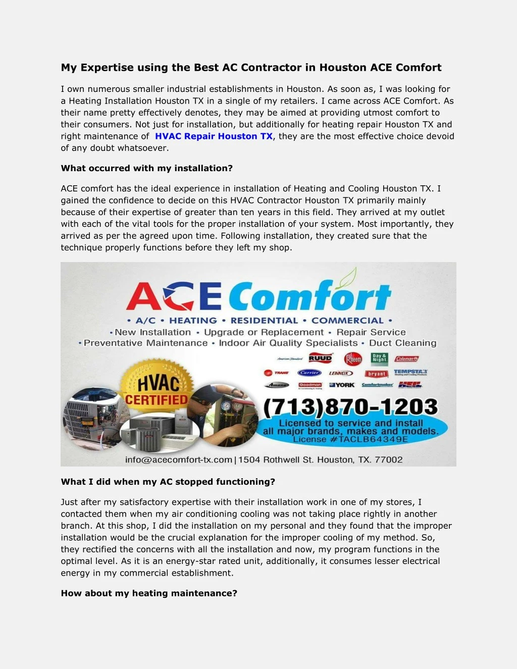 my expertise using the best ac contractor