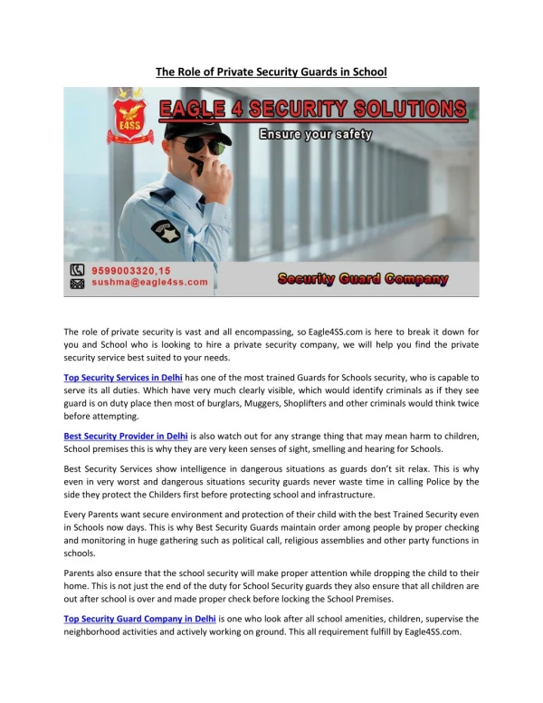 Do you have Security guard company in Delhi NCR