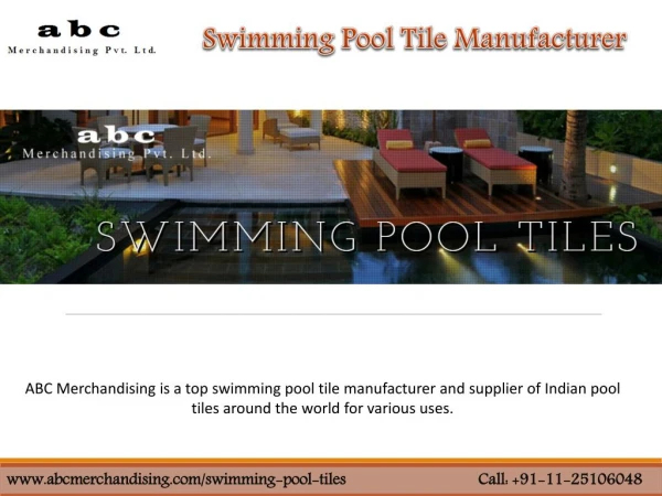 Best Swimming Pool Tile Supplier in India
