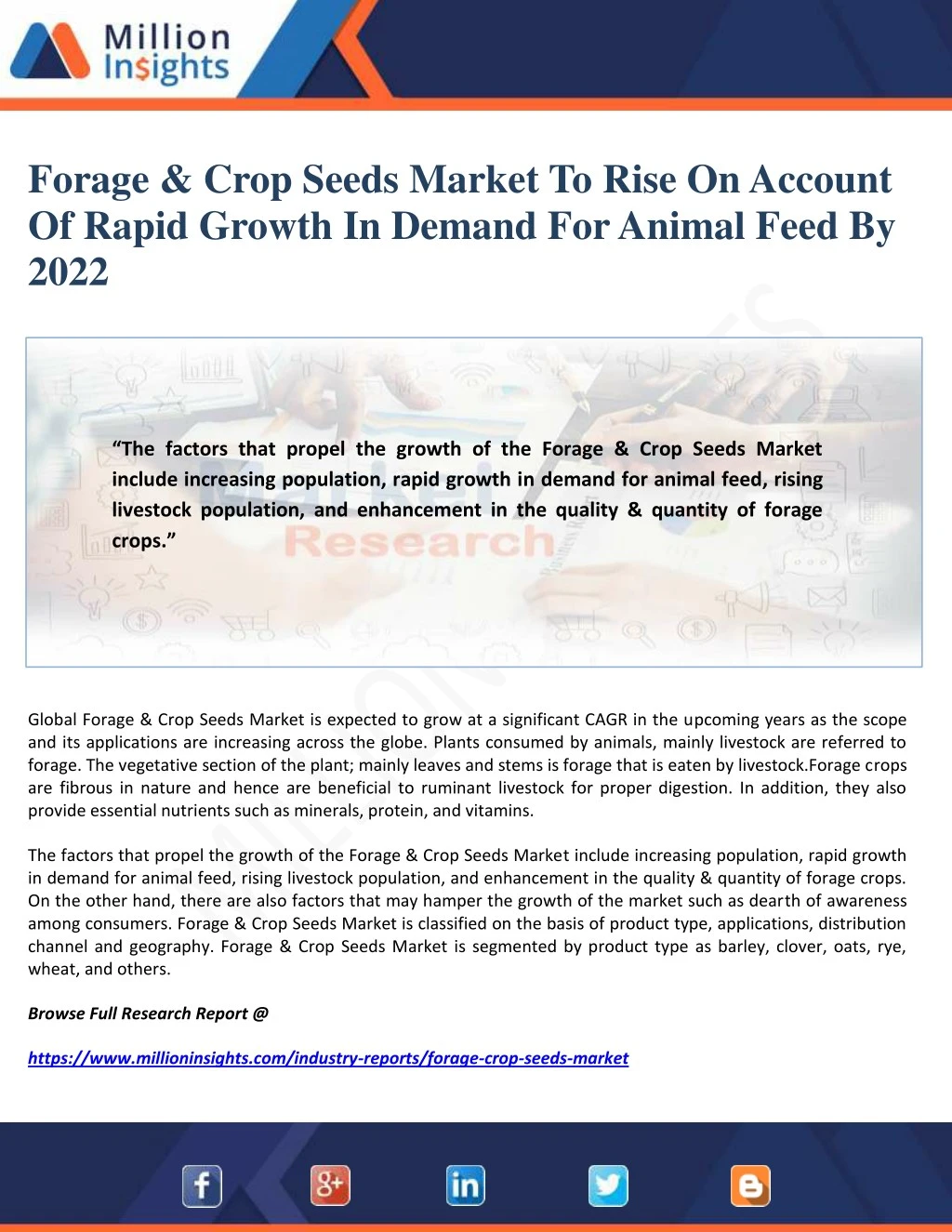 forage crop seeds market to rise on account
