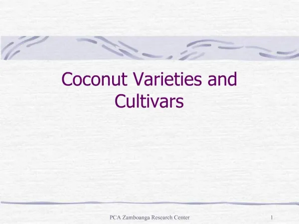 Coconut Varieties and Cultivars