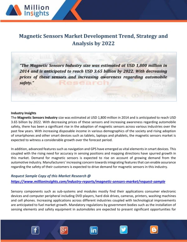 Magnetic Sensors Market Development Trend, Strategy and Analysis by 2022