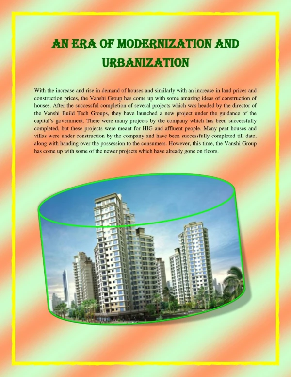 An era of Modernization and Urbanization