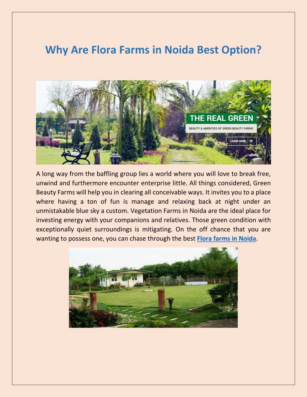 why are flora farms in noida best option
