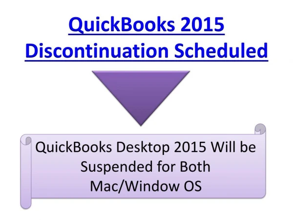 QuickBooks Desktop 2015 Service Discontinuation