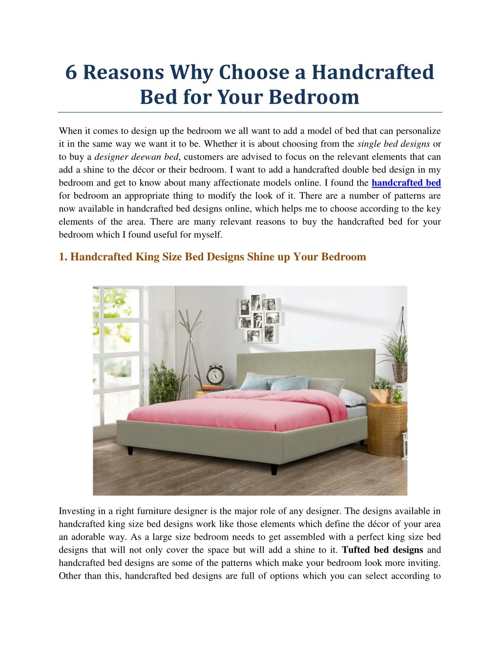 6 reasons why choose a handcrafted bed for your
